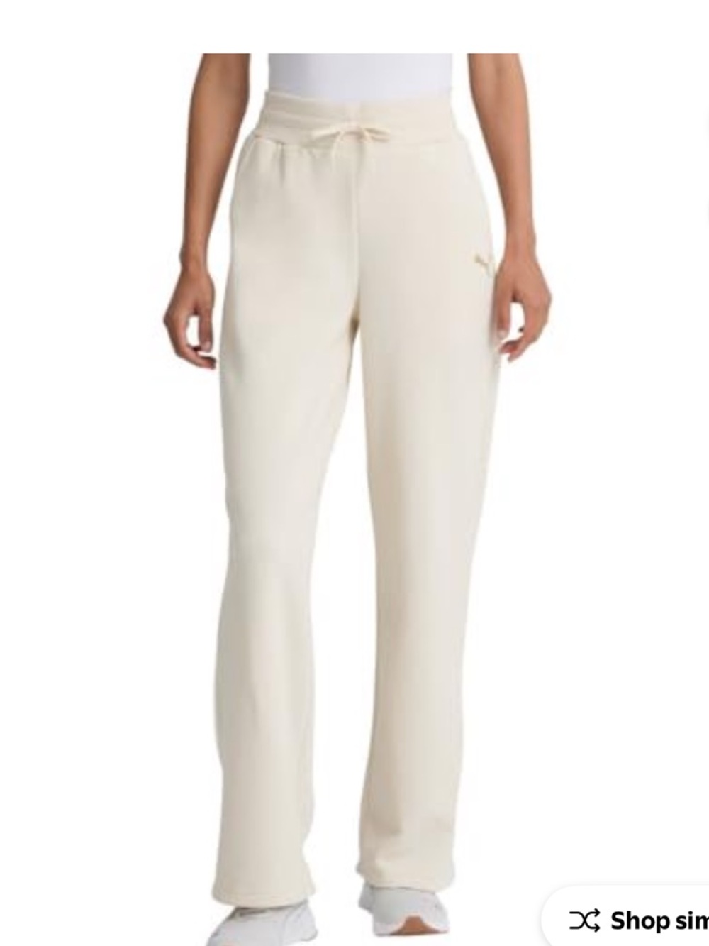 Puma Cream Drawstring Logo Joggers